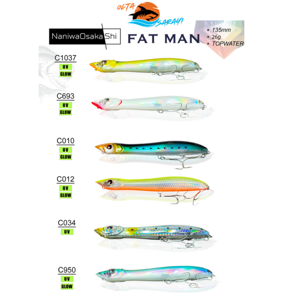 NaniwaOsakashi Fat Man 135mm 26gr Topwater Maket Balık
