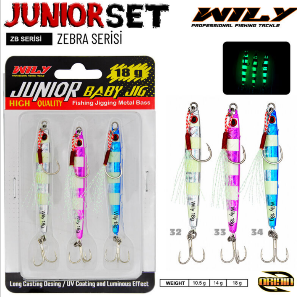 Wily Junior Jig Zebra Serisi 3lü Set Jig Yem