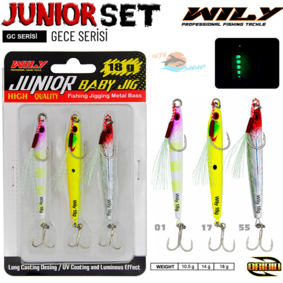 Wily Junior Jig Gece Serisi 3lü Set Jig Yem
