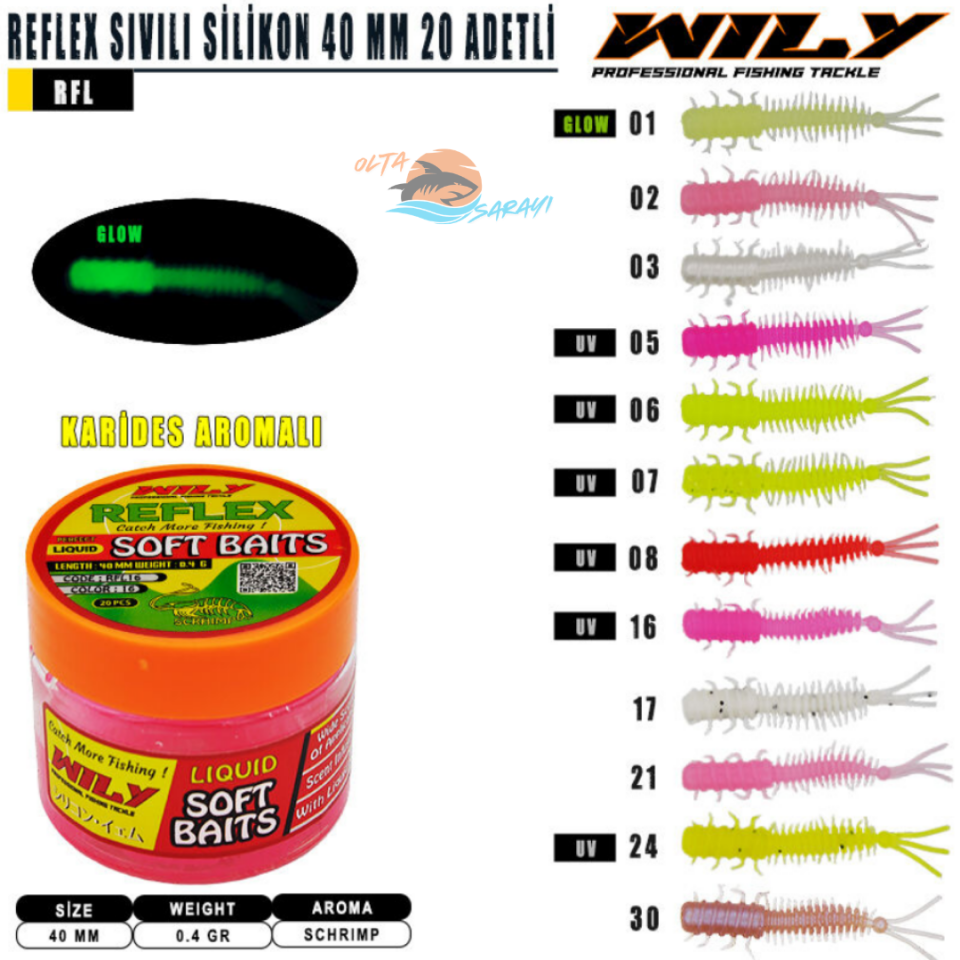 Wily Reflex Sıvılı Silikon 40 mm 20 Adetli