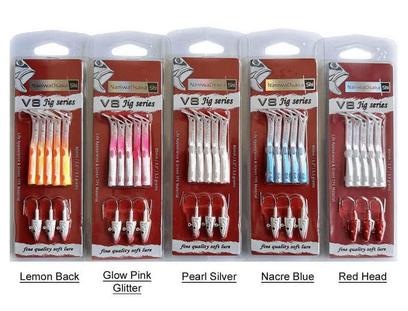 NaniwaOsakaShi V8 Jig Series 8 cm 5.5 gr Silikon Yem