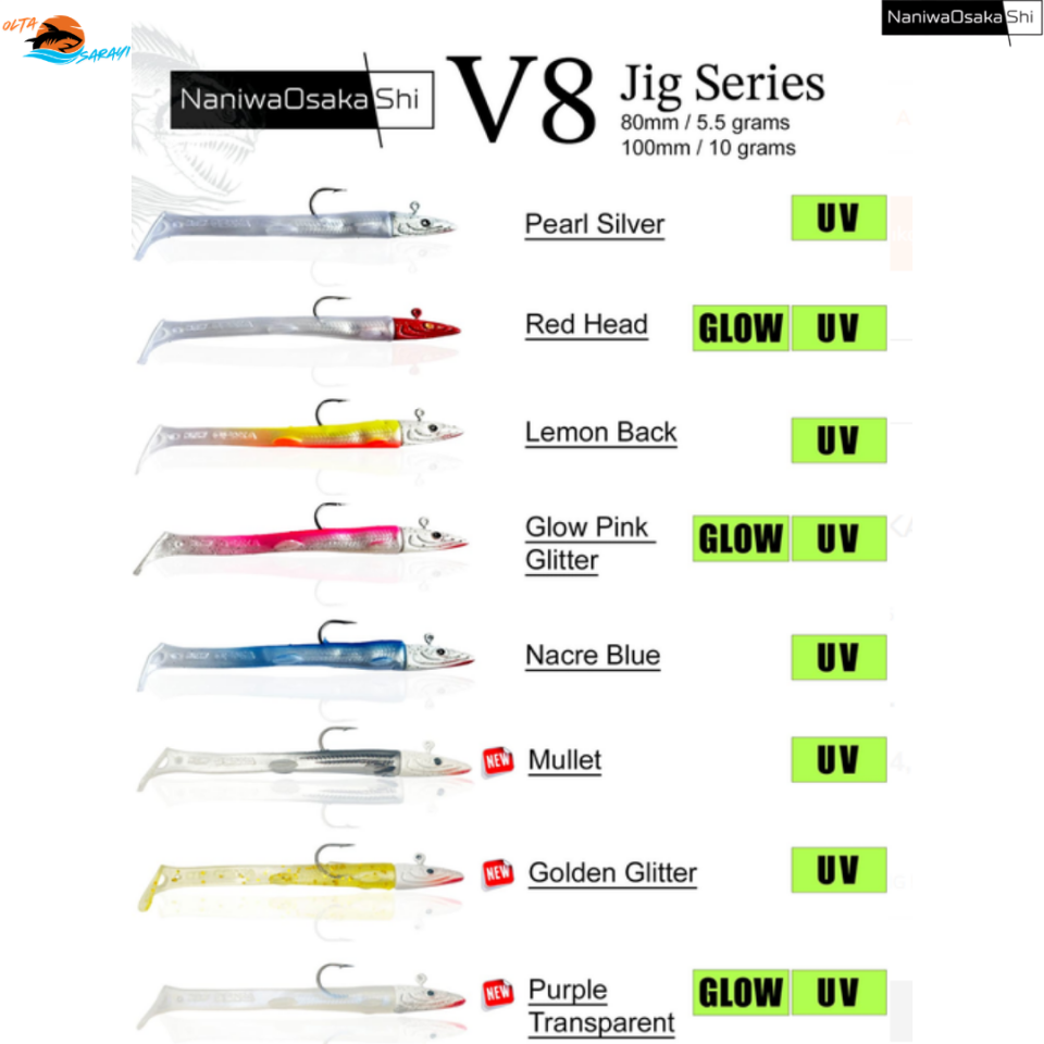 NaniwaOsakaShi V8 Jig Series 8 cm 5.5 gr Silikon Yem