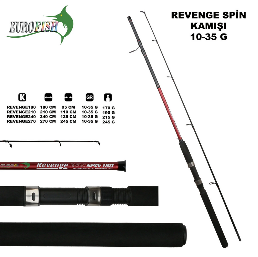 Revenge Spin  240 cm 10-35Gr Spin Olta Kamışı