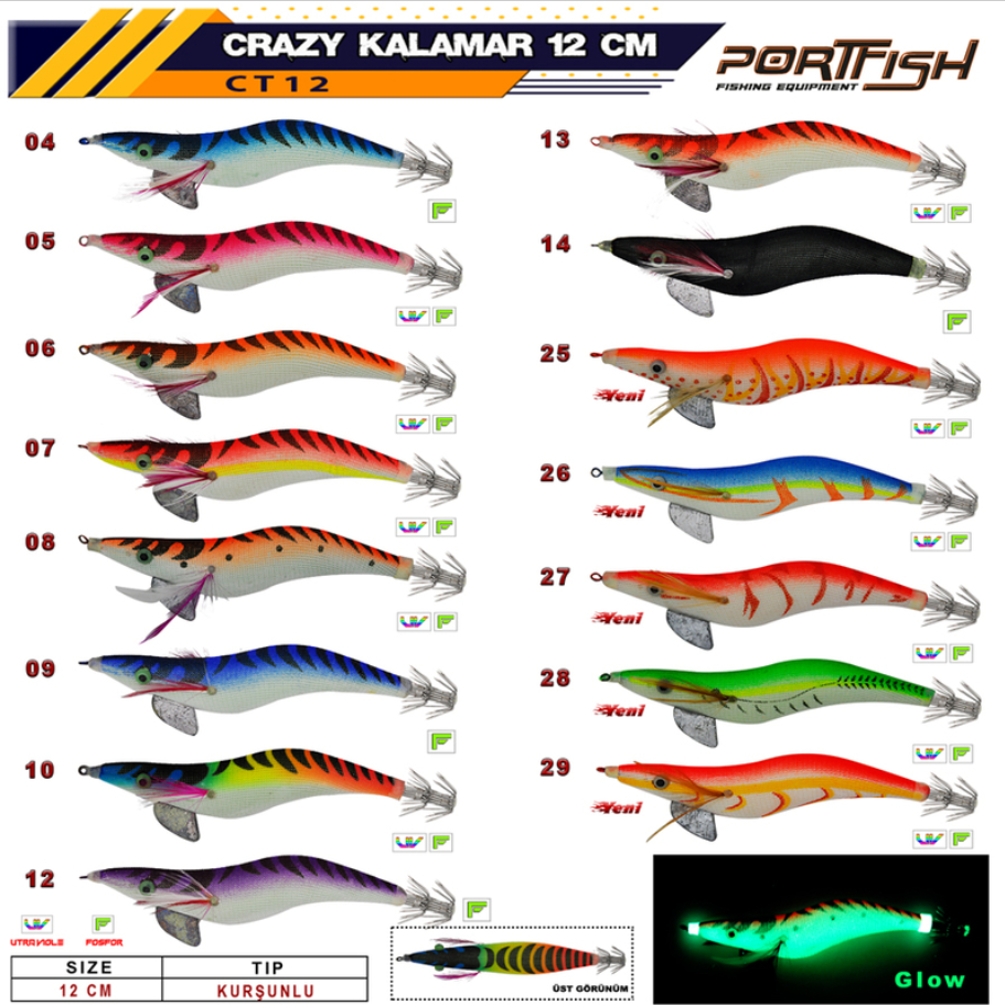 Portfish Crazy Kalamar Zokası 3,5 Gr Kurşunlu 12 Cm