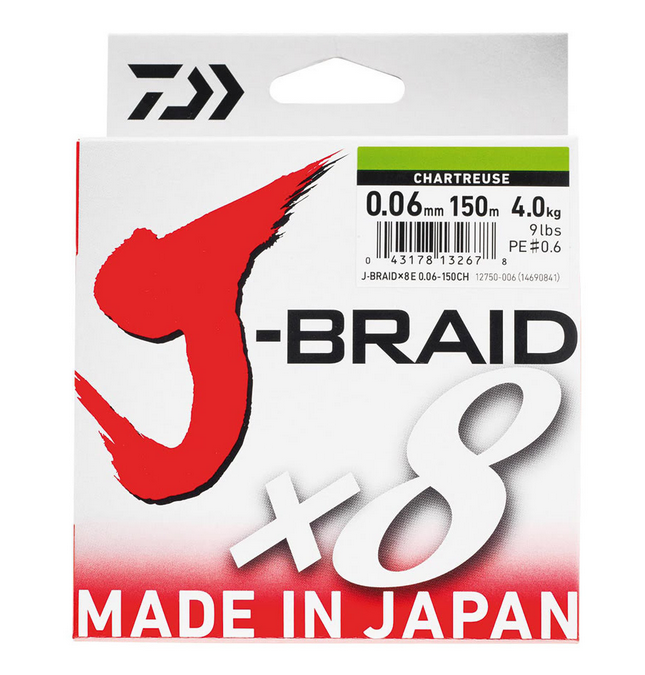 Daiwa J-Braid 8B Chartreuse 150 M İp Misina 0.06 MM