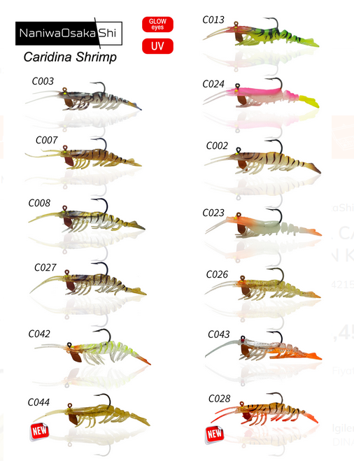 NaniwaOsakaShi Caridina Shrimp 7.62 Cm 6.5 Gr Silikon Karides Sinking C044