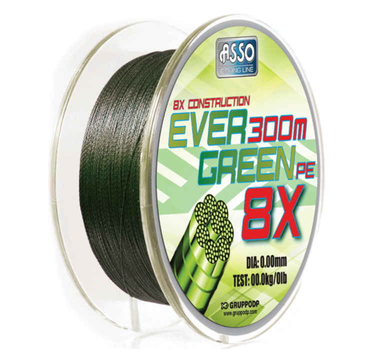 Asso Ever Green 8 Örgü Mumlu İp Misina 130MT