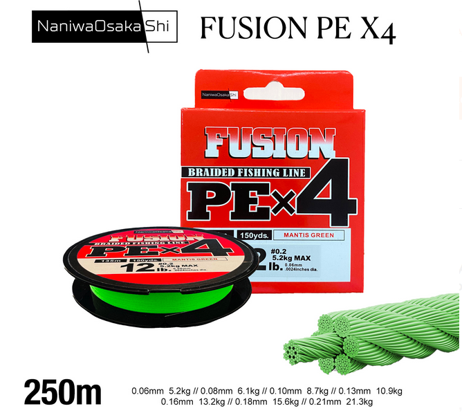 NANIWAOSAKASHI Fusion 4X 250MT İp Örgü Misine