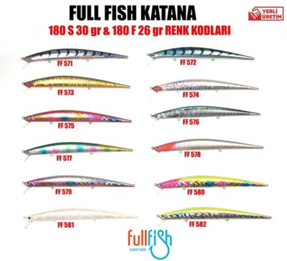Full Fish Katana 180 S  180 Mm 30 Gr Rapala-Maket Balılk-Sahte Yem
