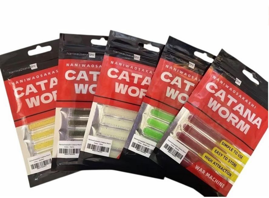 NaniwaOsakaShi Catana Worm 8 Cm Bloody 10Pcs LRF Silikon Yem