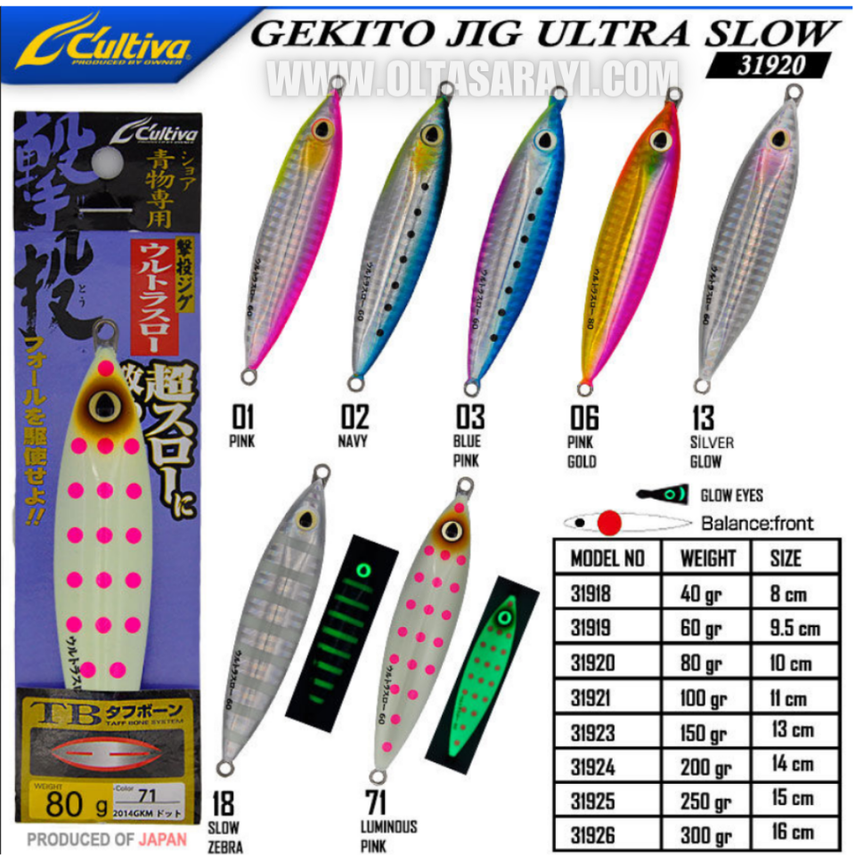 Cultiva 31920 Gekito Jig Ultra Slow 80g 10.0 Cm