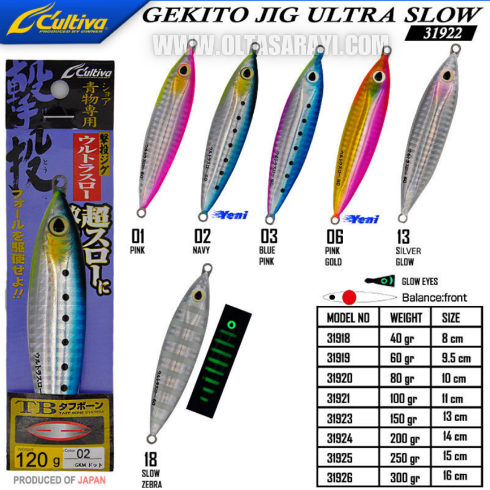 Cultiva 31922 Gekito Jig Ultra Slow 120 Gr 12 Cm