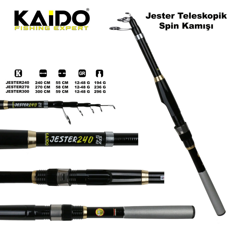 Kaido Jester Teleskopik Spin Olta  Kamışı