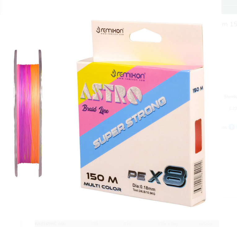 Remixon Astro 8X  150m Multicolor İp Misina | Hassas & Dayanıklı