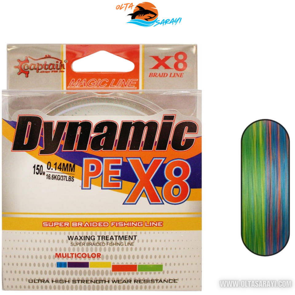 Captain Dynamic Soft PE 8 Örgü Spin İp Misina 150m Multi Color