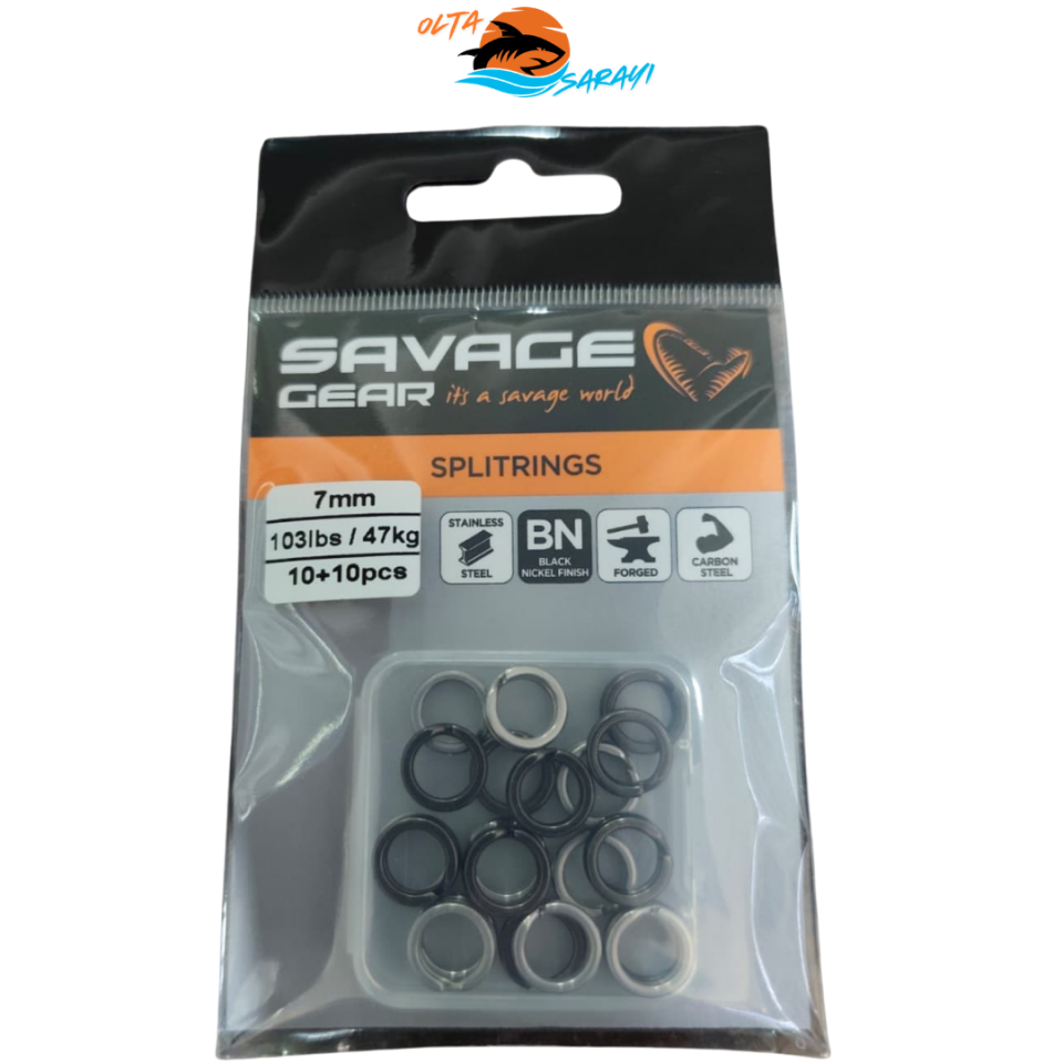 Savage Gear Split Ring SS+BLN 10+10 Paslanmaz Çelik Split Halka