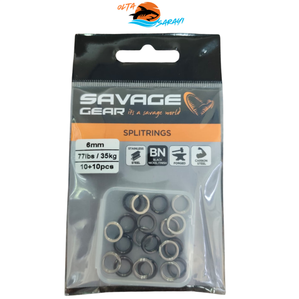 Savage Gear Split Ring SS+BLN 10+10 Paslanmaz Çelik Split Halka