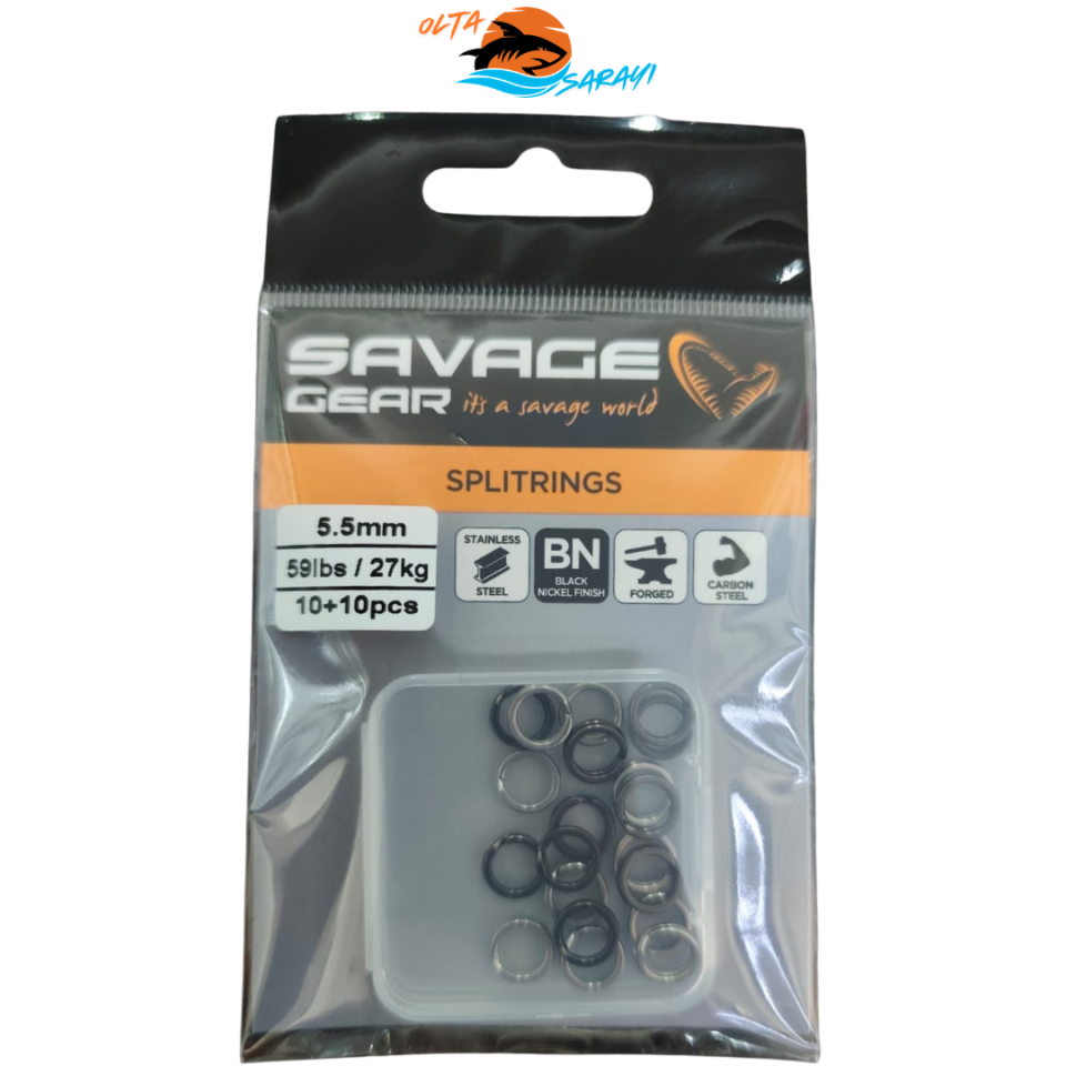 Savage Gear Split Ring SS+BLN 10+10 Paslanmaz Çelik Split Halka