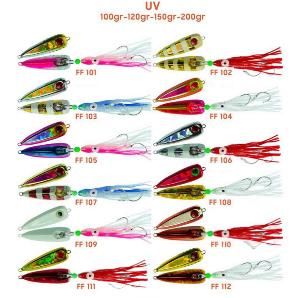 Full Fish FF Maverick 120 Gr Jig Yemi | UV Kaplamalı Dikey Metal Jig